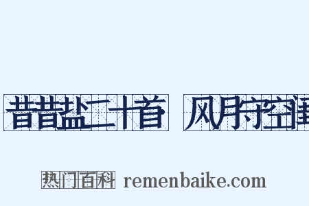 昔昔盐二十首·风月守空闺是什么意思的图片